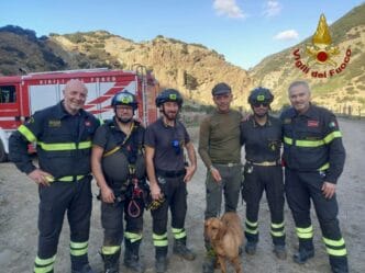 IMG 8765 Salvataggio a lieto fine: i Vigili del fuoco recuperano un cane in difficoltà nel messinese