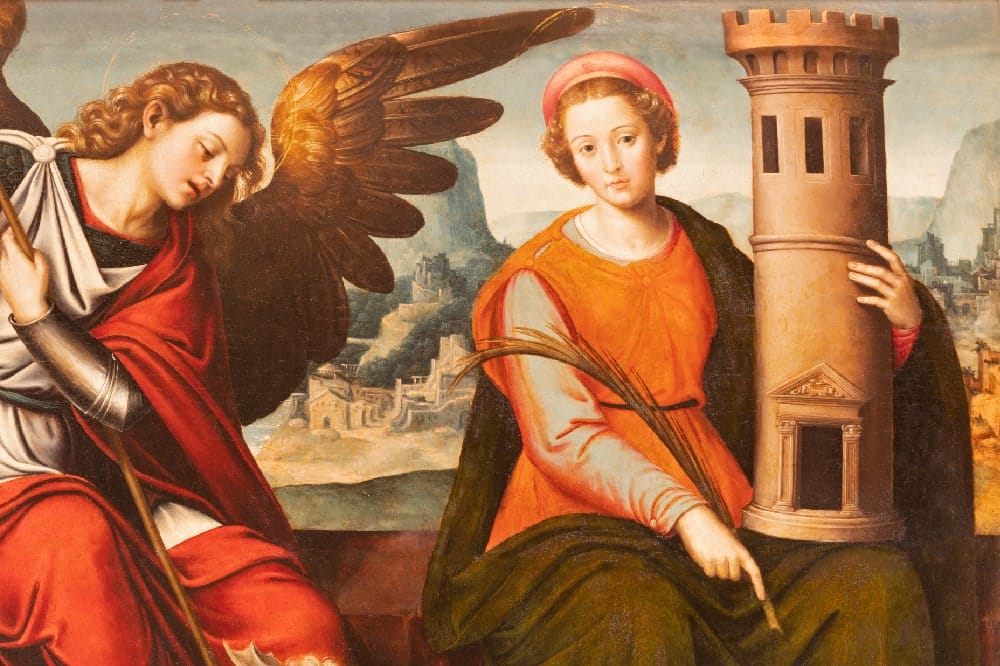 santa barbara con la torre Perché Santa Barbara è la Patrona dei Vigili del Fuoco e della Marina Militare?