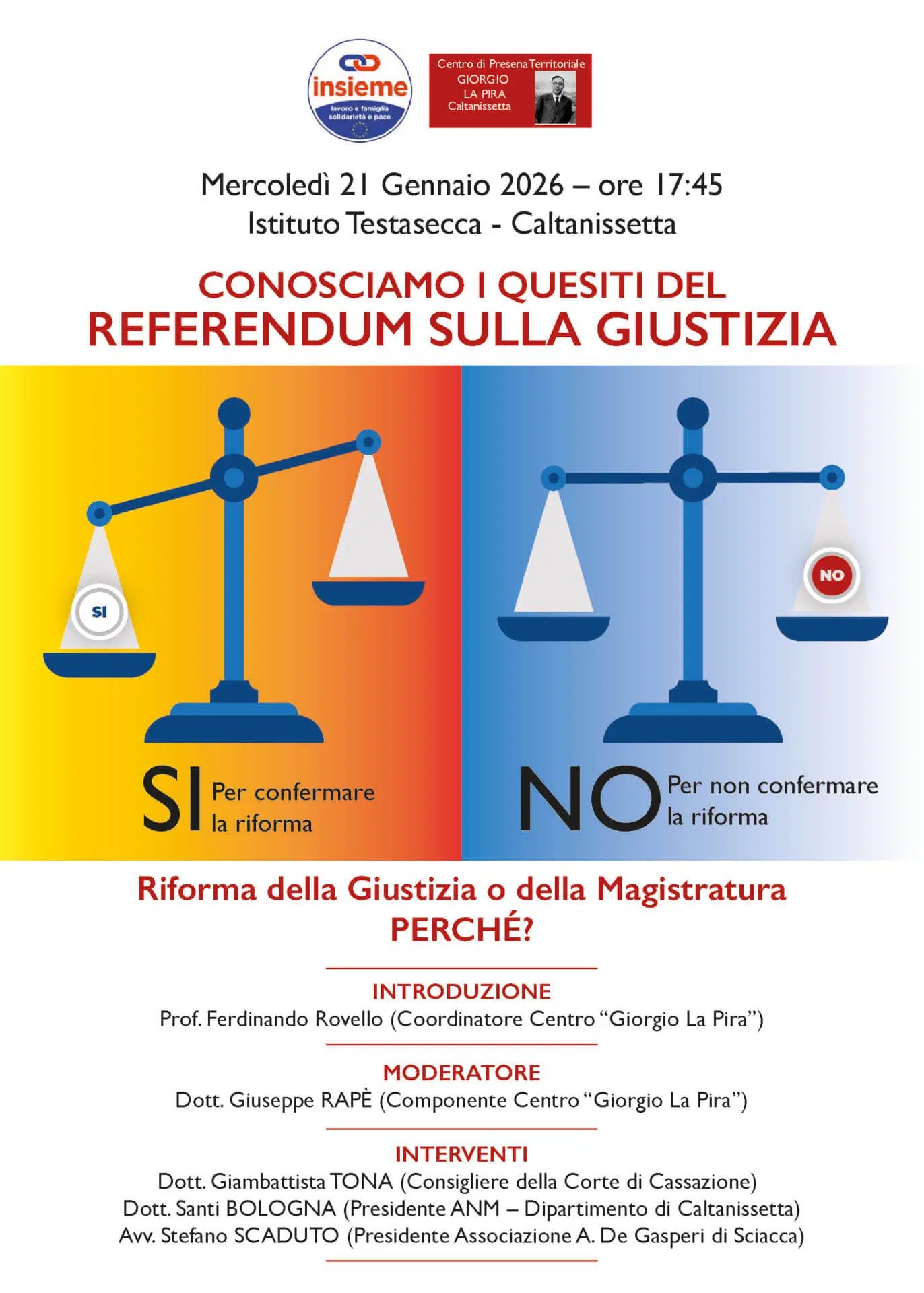 Referendum sulla giustizia, a Caltanissetta un incontro per capire i quesiti