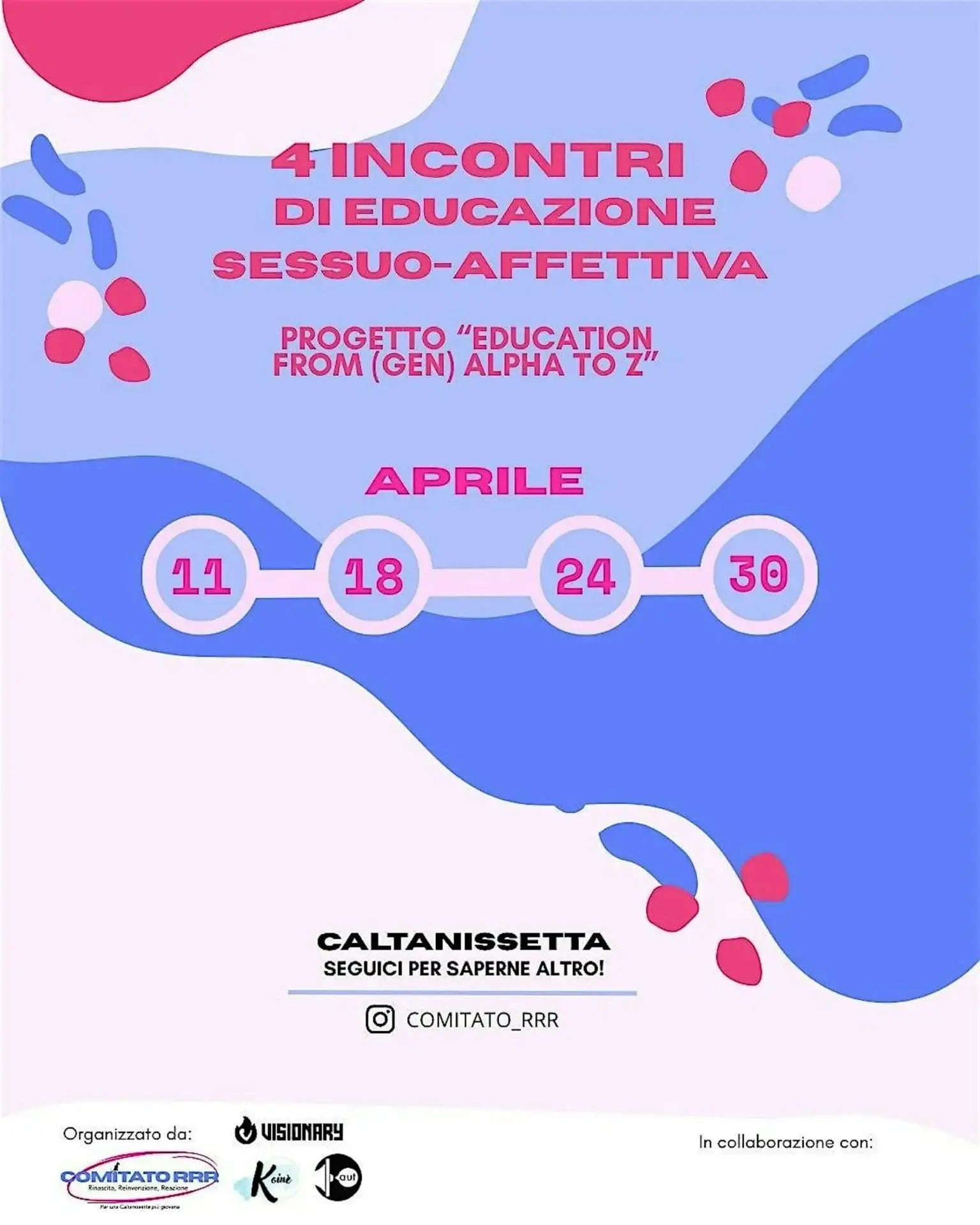 image Caltanissetta. Un percorso per parlare di sessualità e affettività promosso dal Comitato RRR